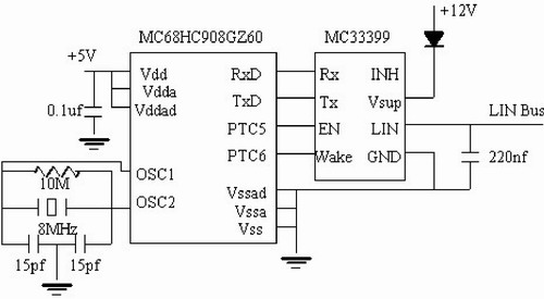 LIN總線主節(jié)點(diǎn)電路原理圖