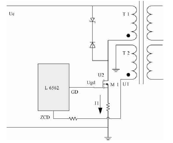 圖1 　實(shí)現(xiàn)零電壓開通電路的原理圖