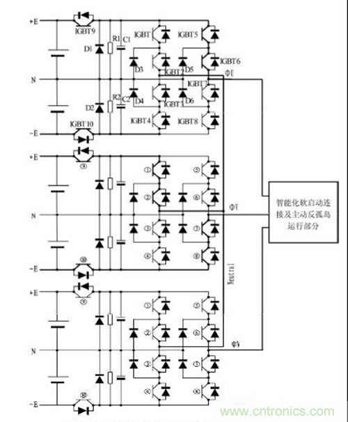 九電平完美無諧波開關網(wǎng)絡拓撲電路