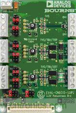 ADI公司的業(yè)界領(lǐng)先RS485器件與Bourns外部保護(hù)專業(yè)技術(shù)的完美聯(lián)姻，造就出專為解決通信端口最大設(shè)計(jì)問(wèn)題而生的EVAL-CN0313-SDPZ:滿足EMC的規(guī)定。  通過(guò)認(rèn)證的EMC兼容RS-485接口設(shè)計(jì)工具，輕松實(shí)現(xiàn)RS-485接口保護(hù)