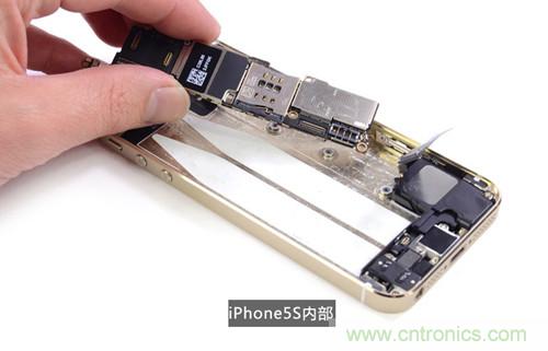 土豪金iPhone 5S拆解：內(nèi)部結(jié)構(gòu)升級(jí)，維修難度增加