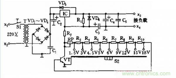 一款九檔可調(diào)直流電源電路設(shè)計(jì)