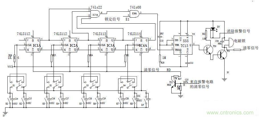 鍵盤(pán)輸入、密碼修改、密碼檢測(cè)、開(kāi)鎖、執(zhí)行電路