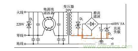 微機電源部分原理圖