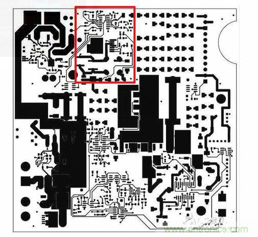 這是自動測試設備的PCB，因為事先了解過那顆SEPIC轉換器（以紅框標示），我的設計第一次就成功。