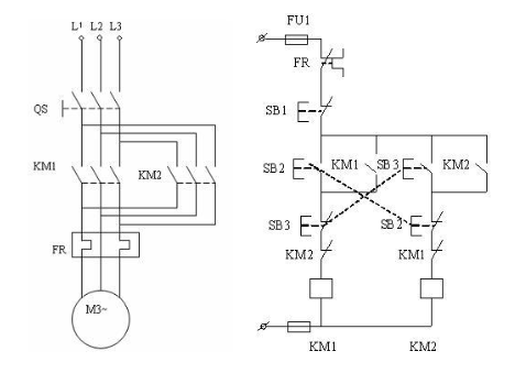 三種三相交流電動(dòng)機(jī)正反轉(zhuǎn)互鎖電路的分析